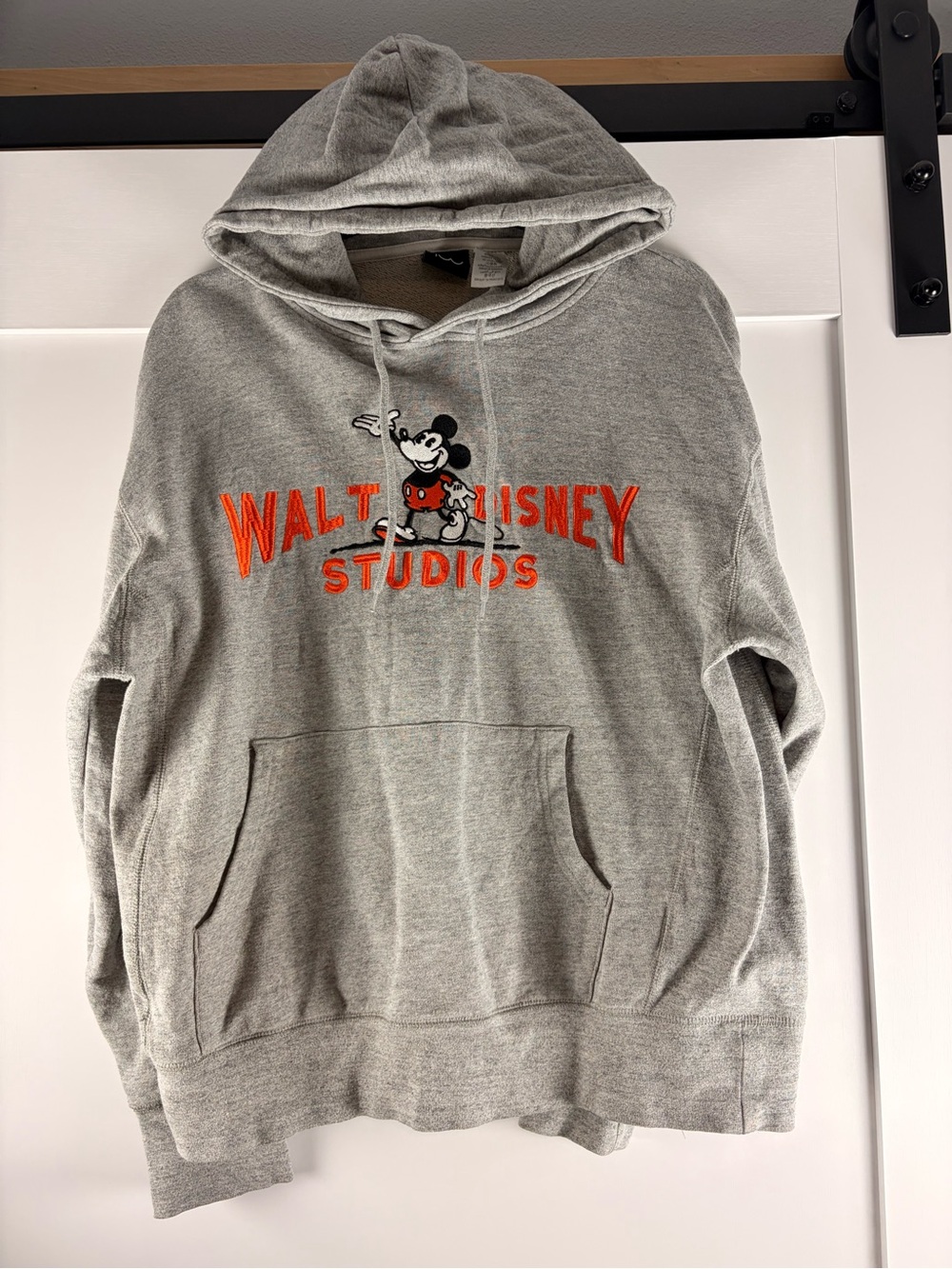 Disney 100 Walt Disney Studios Mickey Mouse Embroidered Hoodie Gray Men’s M